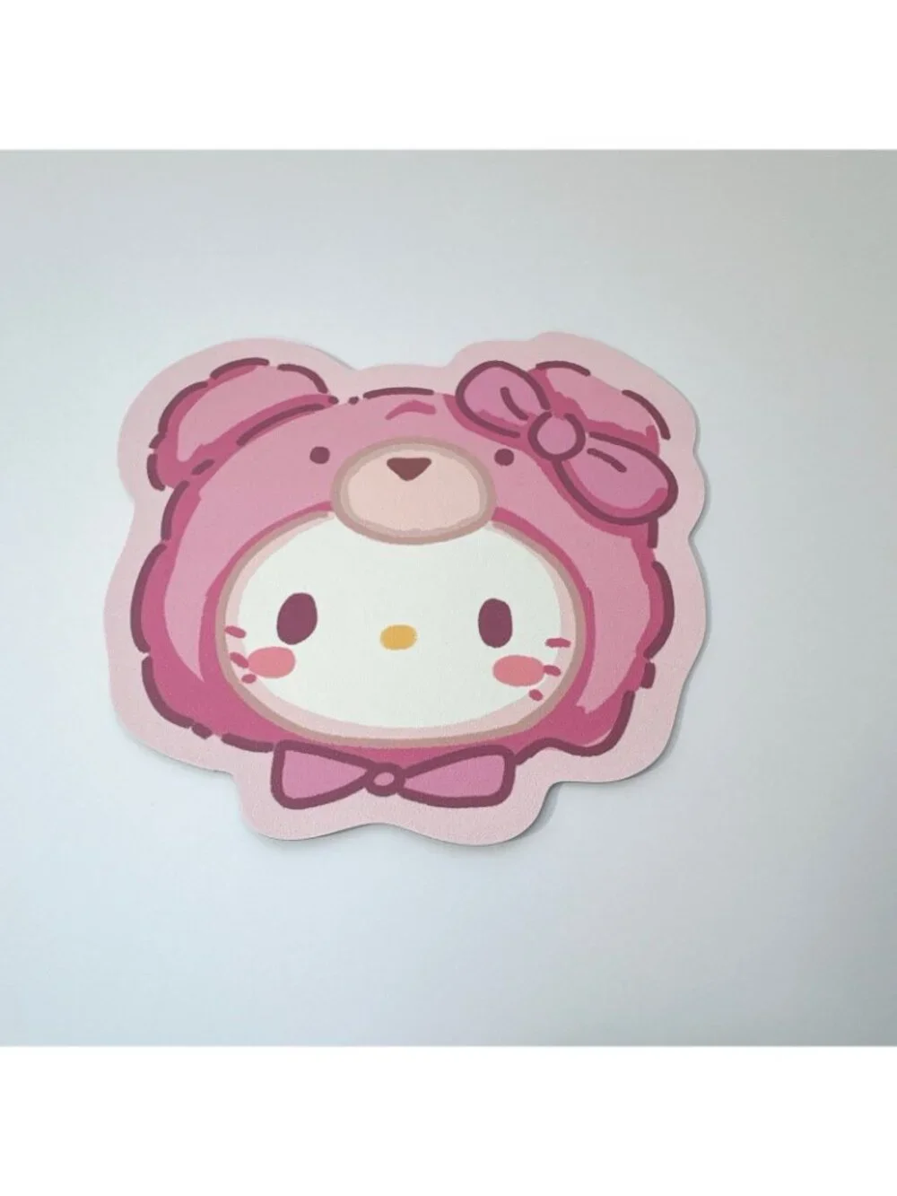Pink Kitty Bear Mouse Pad Kawaii Desk Pad Cute Non Slip Mouse Mat